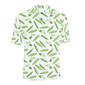 Green Peas Pattern Print Design 04 Men's All Over Print Polo Shirt