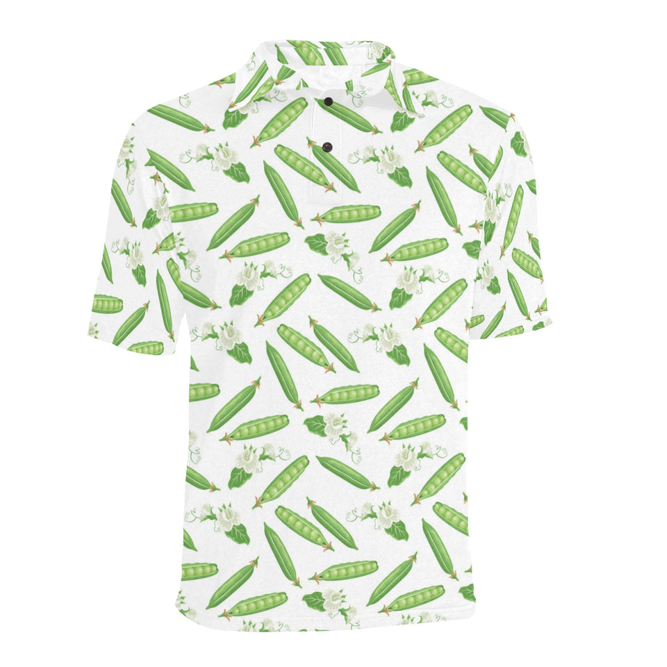 Green Peas Pattern Print Design 04 Men's All Over Print Polo Shirt