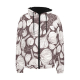 Garlic bulb dark background Men's Padded Hooded Jacket