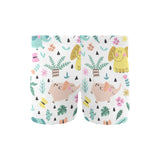 Cute elephants palm tree flower butterfly pattern Men's Swimming Trunks