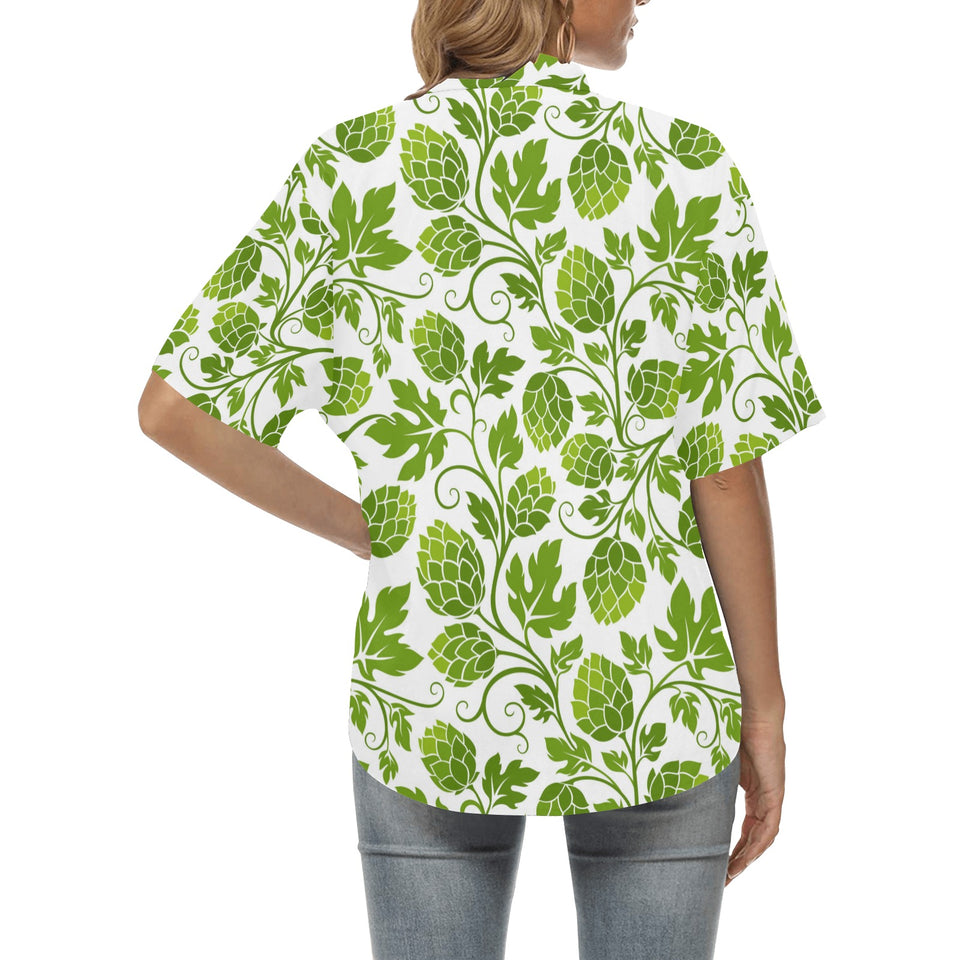 Hop design pattern Women's All Over Print Hawaiian Shirt