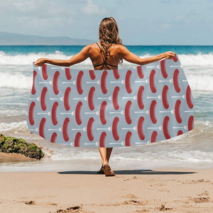 Sausage Pattern Print Design 02 Beach Towel