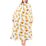 Golden Retriever Pattern Print Design 05 Blanket Robe with Sleeves