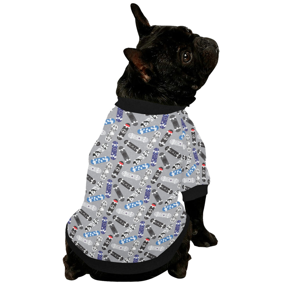 Skate Board Pattern Print Design 03 All Over Print Pet Dog Round Neck Fuzzy Shirt