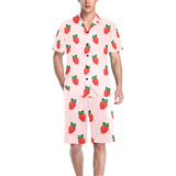 Strawberry beautiful pattern Men's V-Neck Short Pajama Set