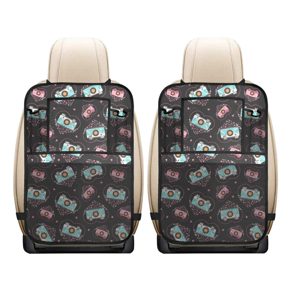 Camera Pattern Print Design 04 Car Seat Back Organizer