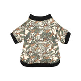 Monkey tropical leaves background All Over Print Pet Dog Round Neck Fuzzy Shirt