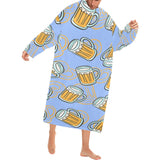 Beer pattern Blanket Robe with Sleeves