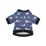 Cute sea lion seal christmas hat candy cane heart All Over Print Pet Dog Round Neck Fuzzy Shirt