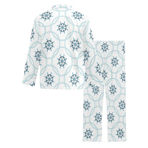 nautical steering wheel chain Men's Long Pajama Set