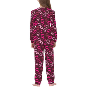Lips Pattern Print Design 03 Kids' Boys' Girls' All Over Print Pajama Set