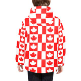 Canada Pattern Print Design 05 Kids' Boys' Girls' Padded Hooded Jacket