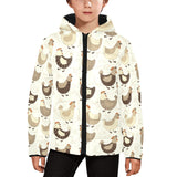 Cute rooster chicken cock Kids' Boys' Girls' Padded Hooded Jacket