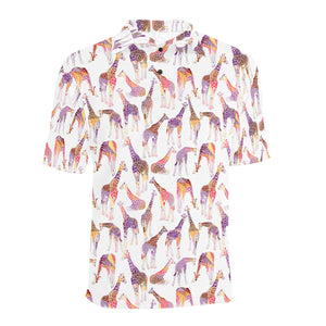 Giraffe Pattern Print Design 02 Men's All Over Print Polo Shirt