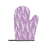 Lavender flowers purple pattern Heat Resistant Oven Mitt With Pot Holder(Four Pieces Set)