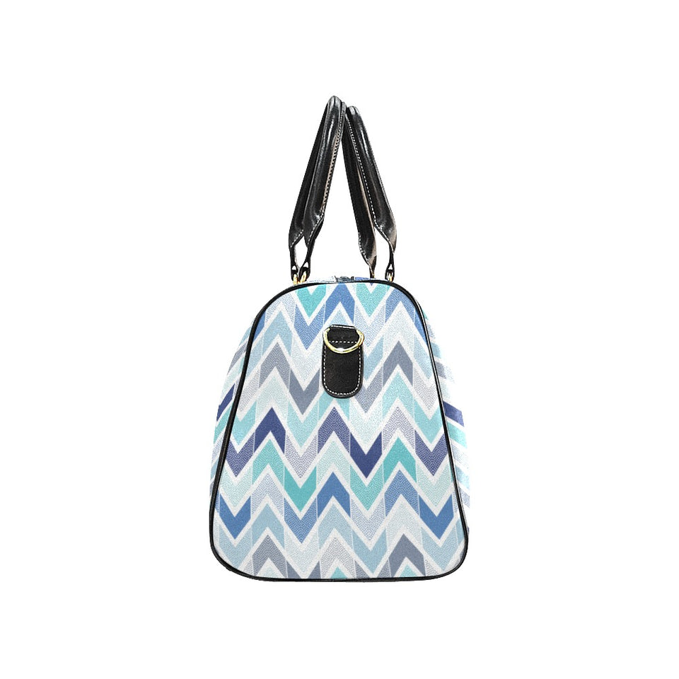 zigzag chevron blue pattern Travel Bag