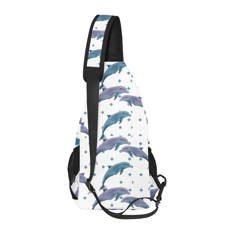 Dolphins pattern dotted background All Over Print Chest Bag