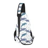 Dolphins pattern dotted background All Over Print Chest Bag