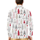 Cute Christmas tree pattern Men's Long Sleeve Polo Shirt