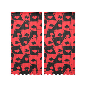 Casino Cards Suits Pattern Print Design 02 Gauze Curtain