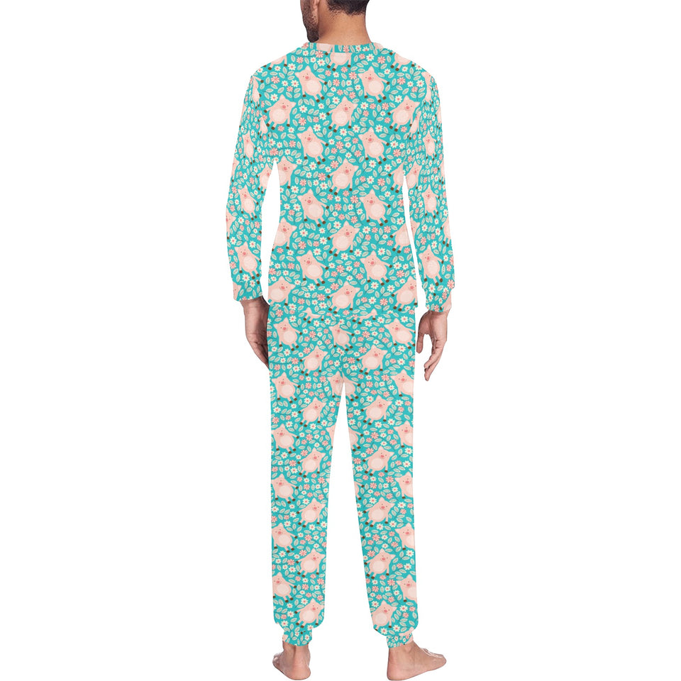 Pig Pattern Print Design 01 Men's All Over Print Pajama