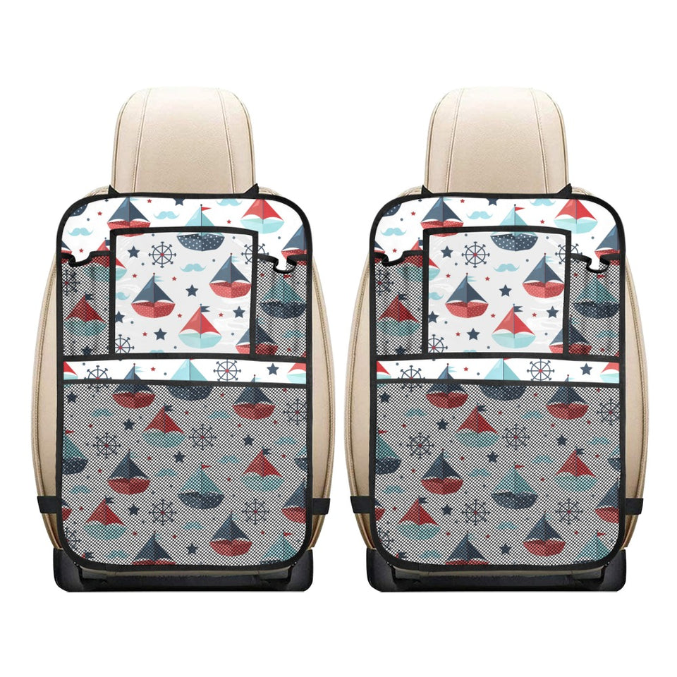 Cute color paper sailboat pattern Car Seat Back Organizer