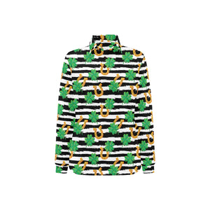 Horseshoes Pattern Print Design 01 Women's Long Sleeve Polo Shirt