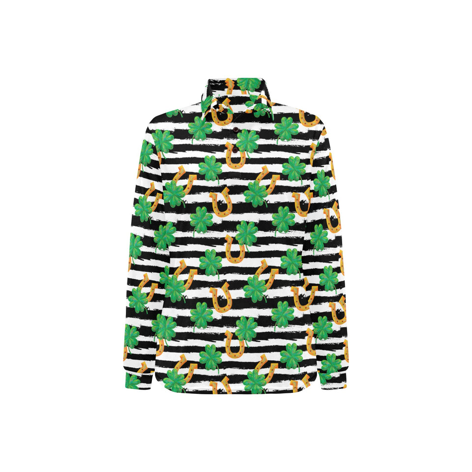 Horseshoes Pattern Print Design 01 Women's Long Sleeve Polo Shirt