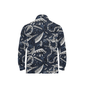Piano Pattern Print Design 02 Men's Long Sleeve Polo Shirt