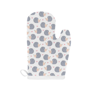 Hedgehog Pattern Print Design 04 Heat Resistant Oven Mitts