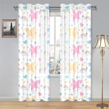 colorful unicorn rainbow heart pattern Gauze Curtain