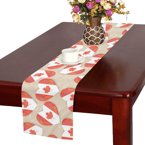 Canada Pattern Print Design 01 Table Runner