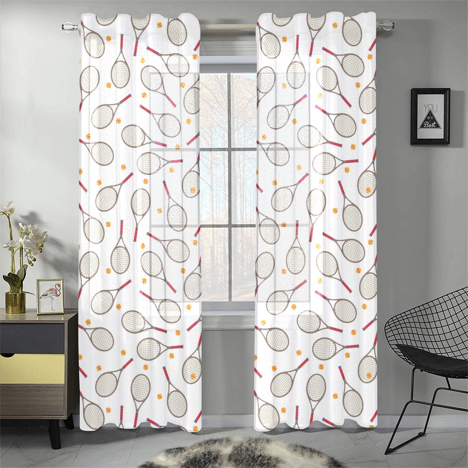 Tennis Pattern Print Design 04 Gauze Curtain