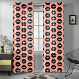 Lips Pattern Print Design 02 Gauze Curtain