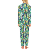Colorful parrot exotic flower leaves Women's All Over Print Pajama Set
