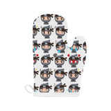 Cute ninja design pattern Heat Resistant Oven Mitts