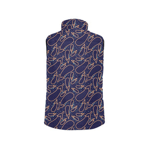 Eggplant Pattern Print Design 04 Men's Padded Vest