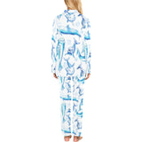 Watercolor dolphin pattern Women's Long Pajama Set