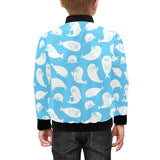 Cute white sea lion seals pattern Kids' Boys' Girls' Bomber Jacket