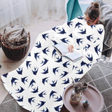 Swallow Pattern Print Design 03 Blanket Robe with Sleeves