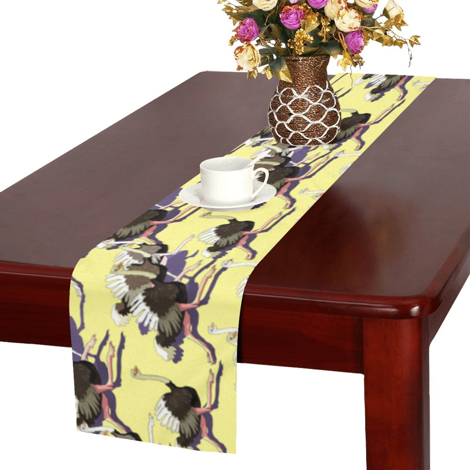 Ostrich Pattern Print Design 04 Table Runner