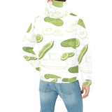 Cucumber sketch pattern Men's Padded Hooded Jacket