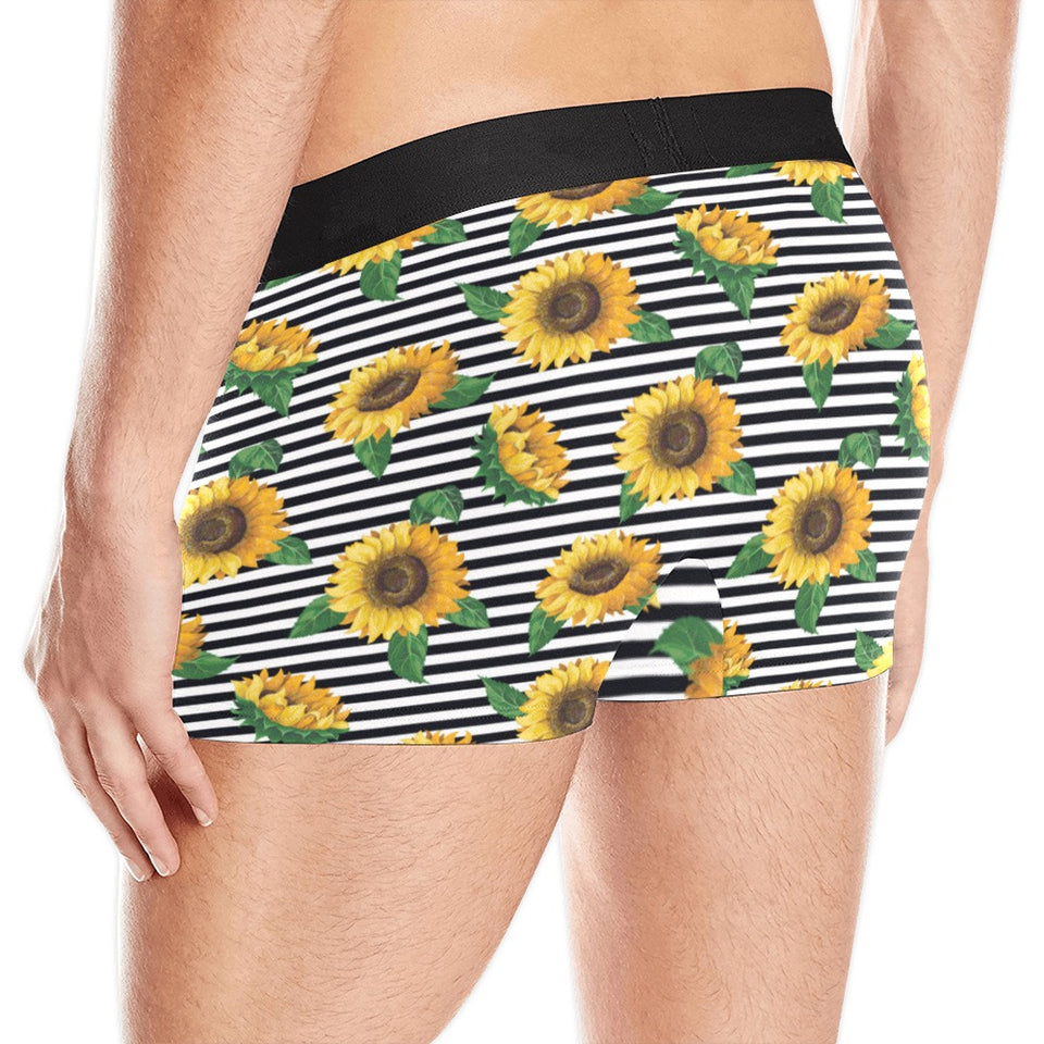 sunflowers ribbon background Men's All Over Print Boxer Briefs Men's Underwear
