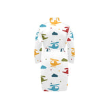 Colorful helicopter pattern Men's Long Sleeve Belted Night Robe