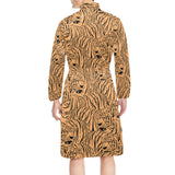 Bengal tigers pattern Men's Long Sleeve Belted Night Robe