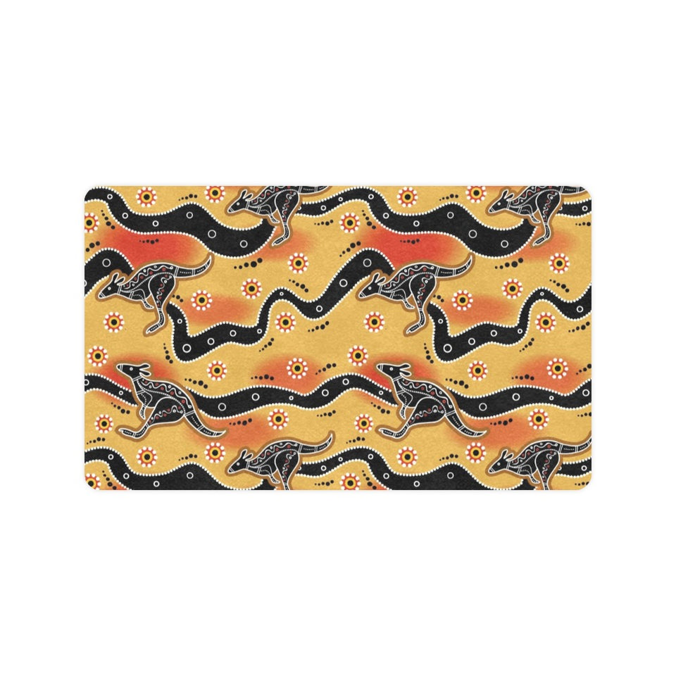 Kangaroo Australian aboriginal art pattern Doormat