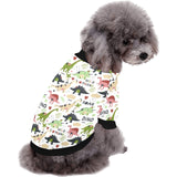 Cute dinosaurs pattern All Over Print Pet Dog Round Neck Fuzzy Shirt
