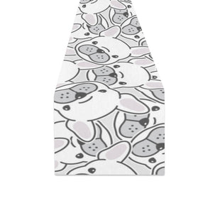 Cute french bulldog head pattern Table Runner