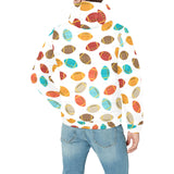 Colorful american football ball pattern Men's Padded Hooded Jacket