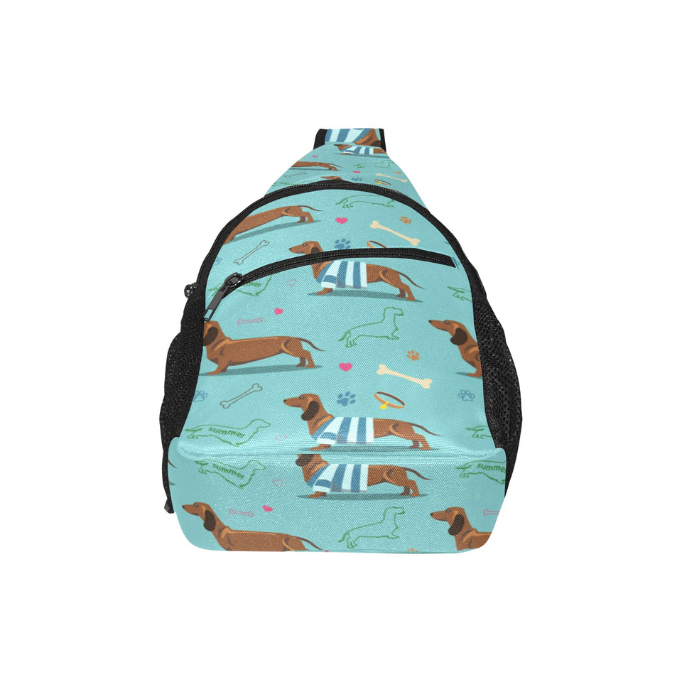 Dachshund decorative background All Over Print Chest Bag